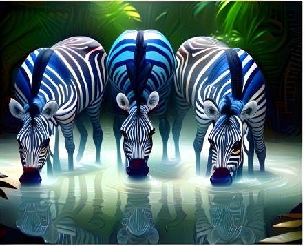 Three Blue Zebras