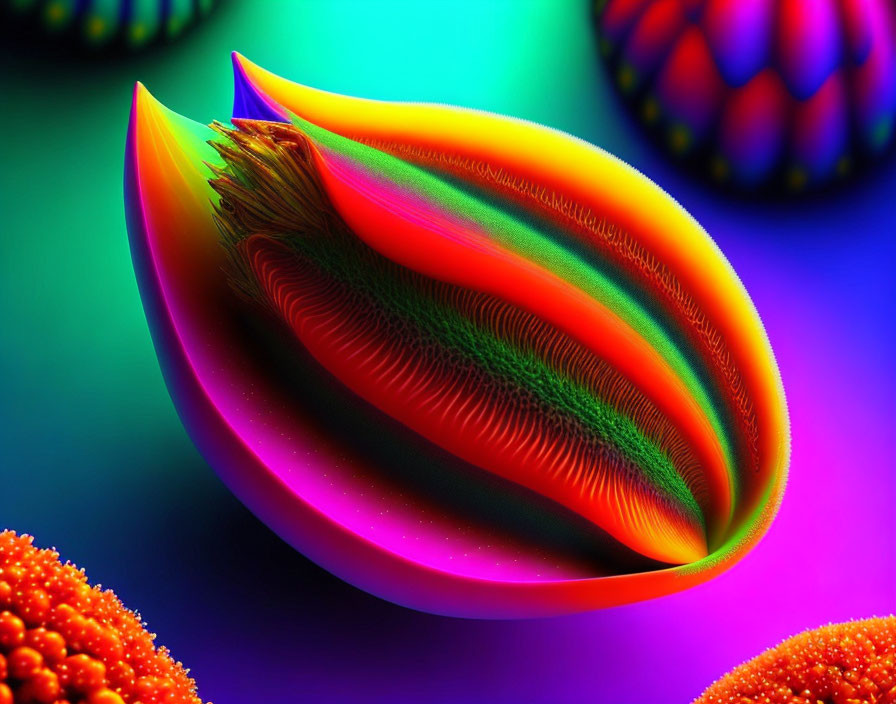 Colorful Abstract 3D Shape Art Against Multicolored Background