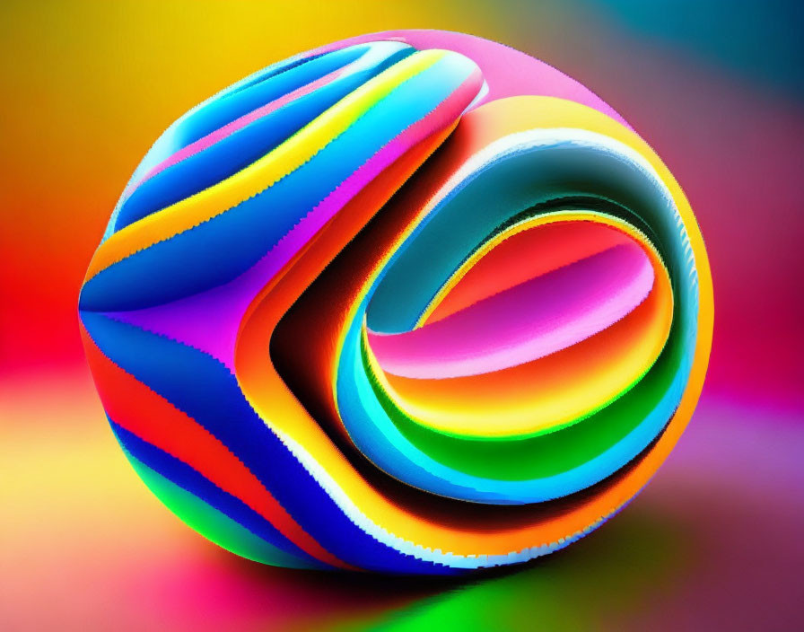 Colorful Abstract Twisted Torus Knot with Glossy Surface