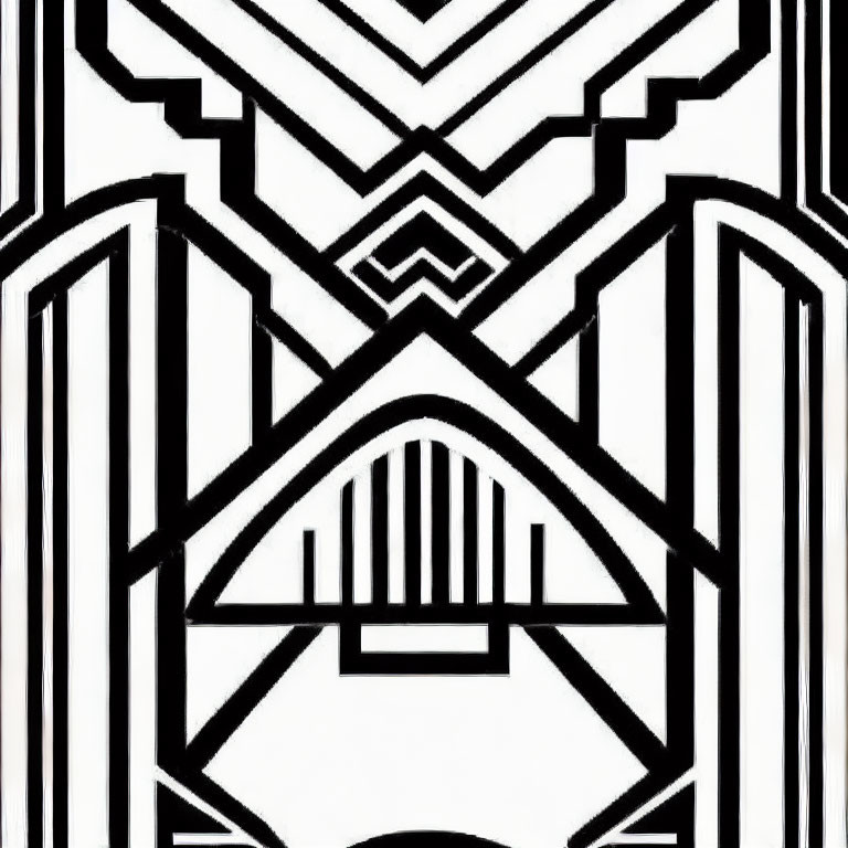 Monochrome abstract geometric pattern with symmetrical shapes