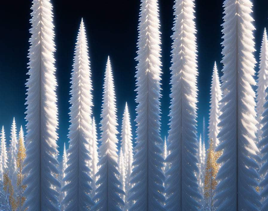 Snow-covered fir trees in serene winter beauty