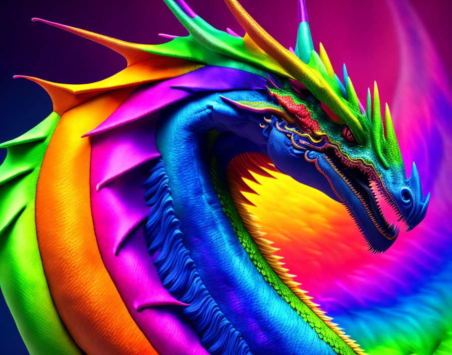 Mythical dragon illustration with vibrant colors