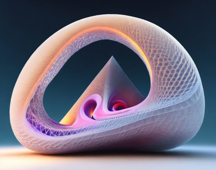 Abstract 3D Textured Looping Structure in Pastel Hues