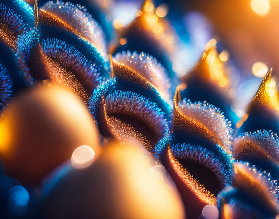 Dew-covered sunlit petals with bokeh background in vibrant setting