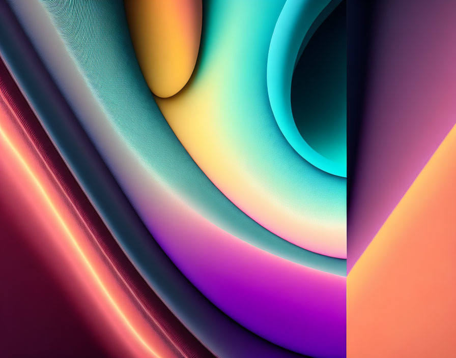 Colorful Gradient Abstract Art with Smooth Curves