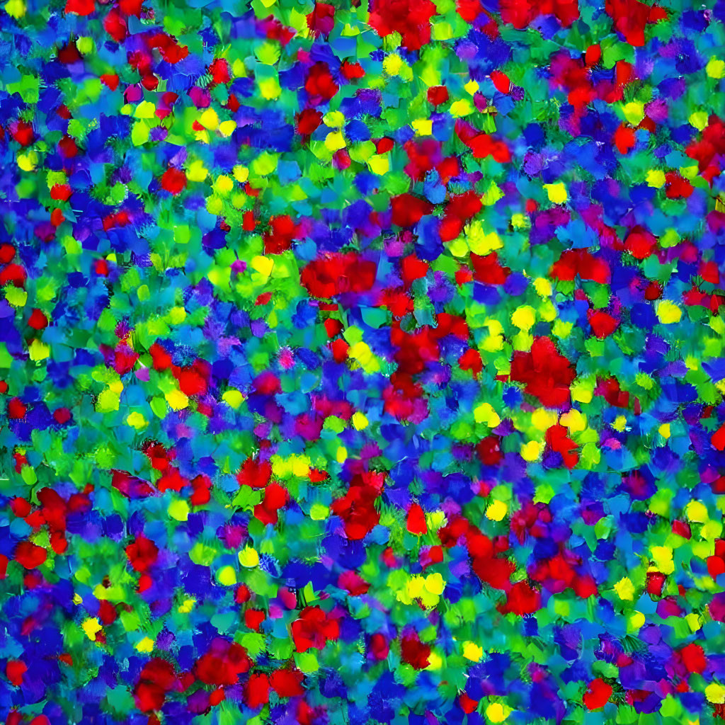 Colorful Abstract Pattern with Blue, Green, Red, and Yellow Splotches