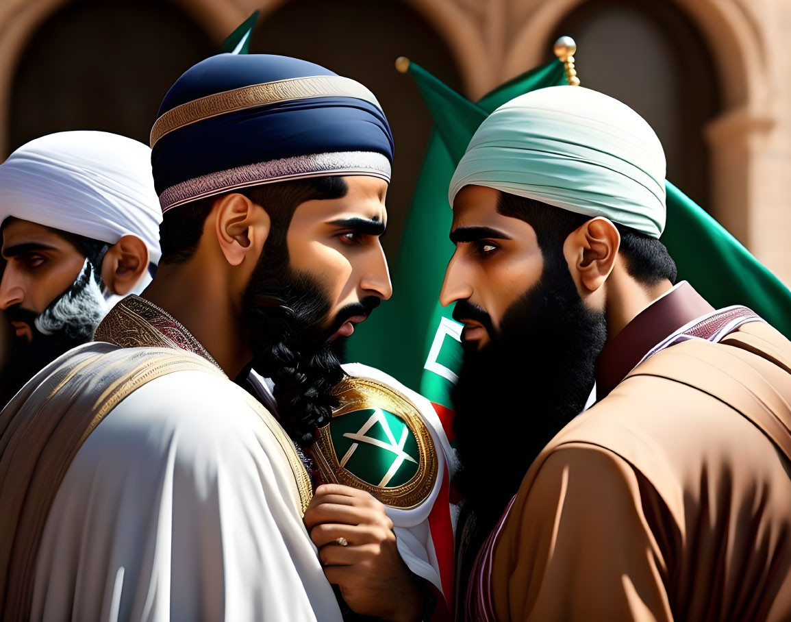 Traditional Middle Eastern Attire Conversation Animation