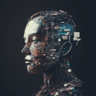 Detailed Robotic Head with Human-like Profile and Intricate Circuits