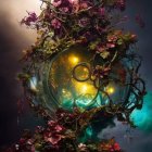 Colorful Flora and Translucent Vase in Magical Digital Art