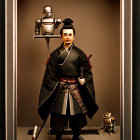 Traditional Samurai Artwork in Deep Shadow Box Frame