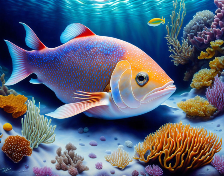 Colorful Fish Swimming Among Coral Reefs