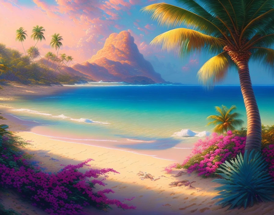 Tranquil Tropical Beach Scene at Dusk