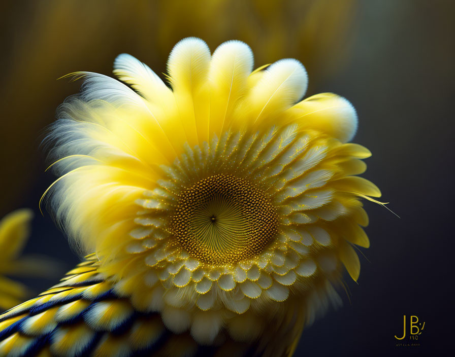 Vibrant Yellow and Blue Feather Duster Worm with Extended Radioles