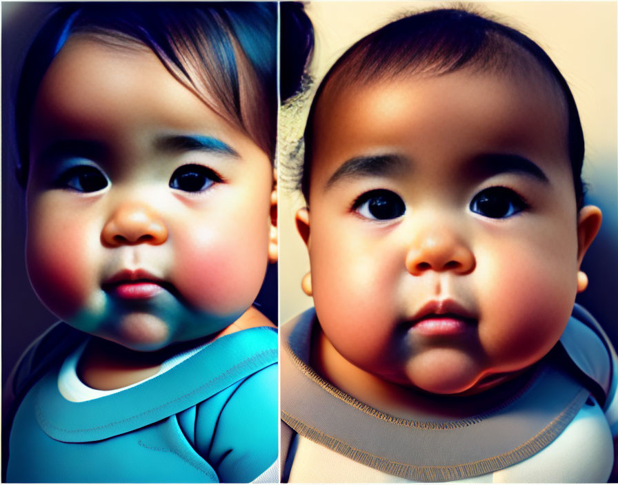 Colorful Lighting Effects Illuminate Baby's Chubby Cheeks