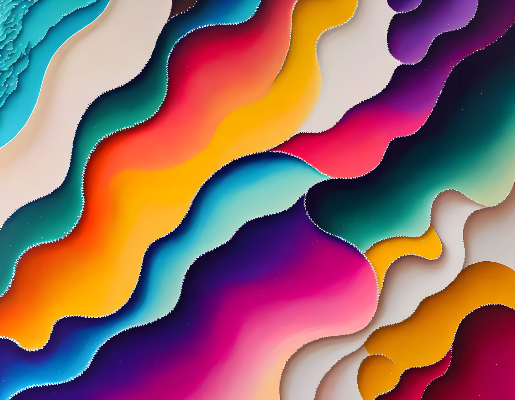 Vibrant Abstract Pattern with Colorful Wavy Layers