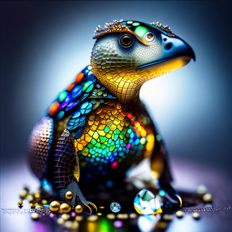 Whimsical frog with crown in vibrant digital art