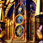 Luxurious Golden Clock and Architectural Design with Intricate Patterns