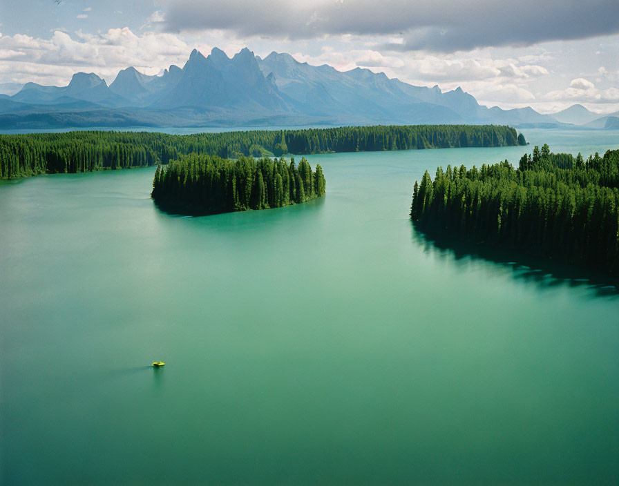 Tranquil Turquoise Lake in Lush Forest Setting