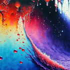 Colorful Abstract Painting with Vivid Dripping Colors