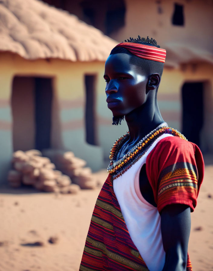 Person in Colorful Outfit with Red Headband by Mud House