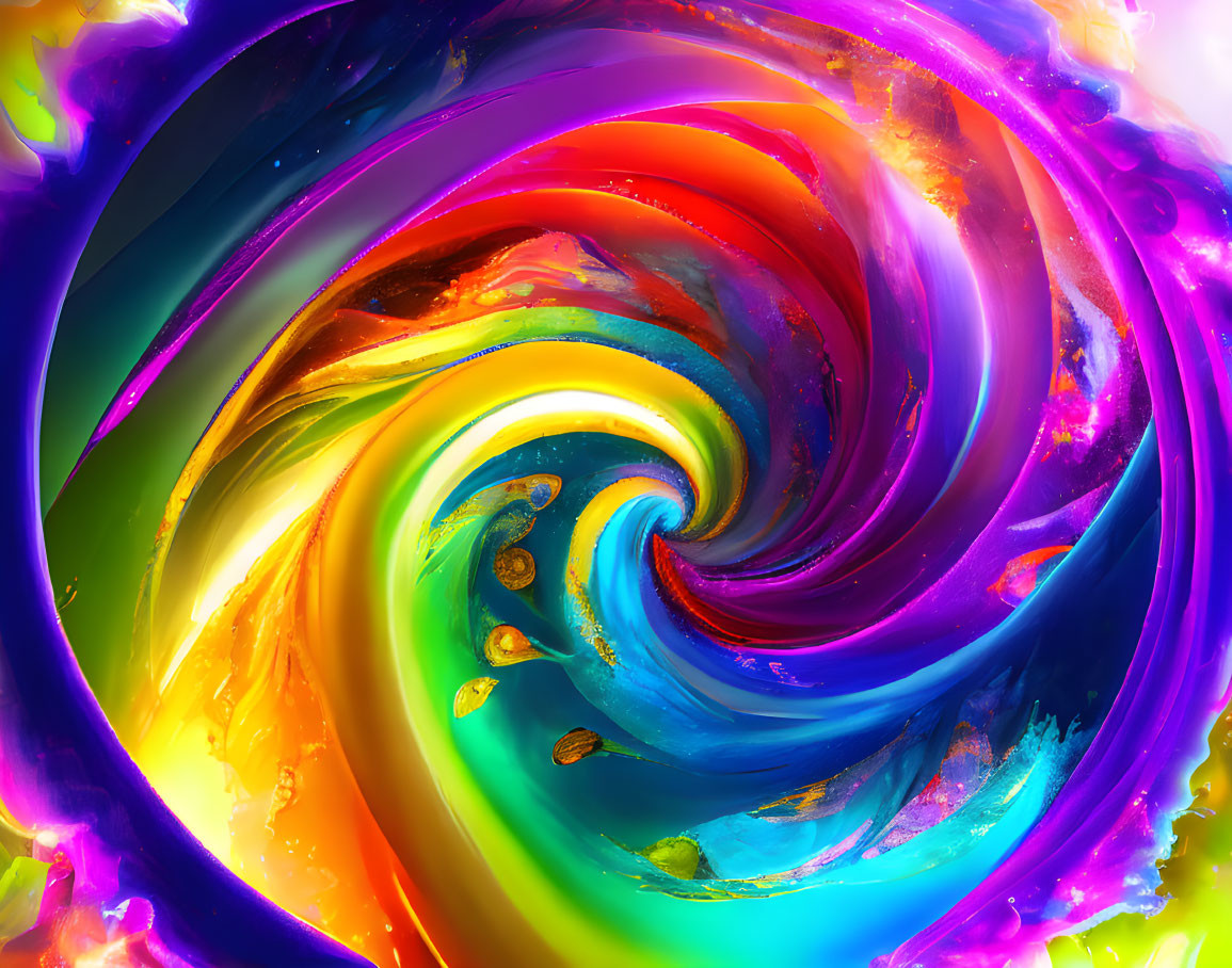 Colorful Abstract Swirl with Rainbow Spectrum and Dynamic Motion Effects