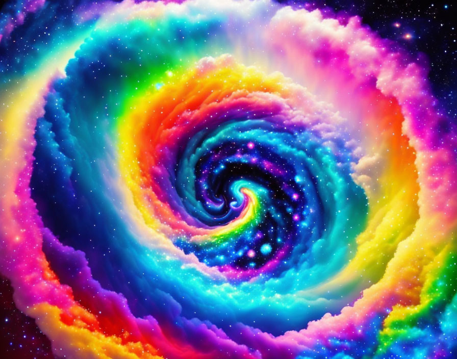 Colorful Swirl Resembling Galaxy in Neon Colors