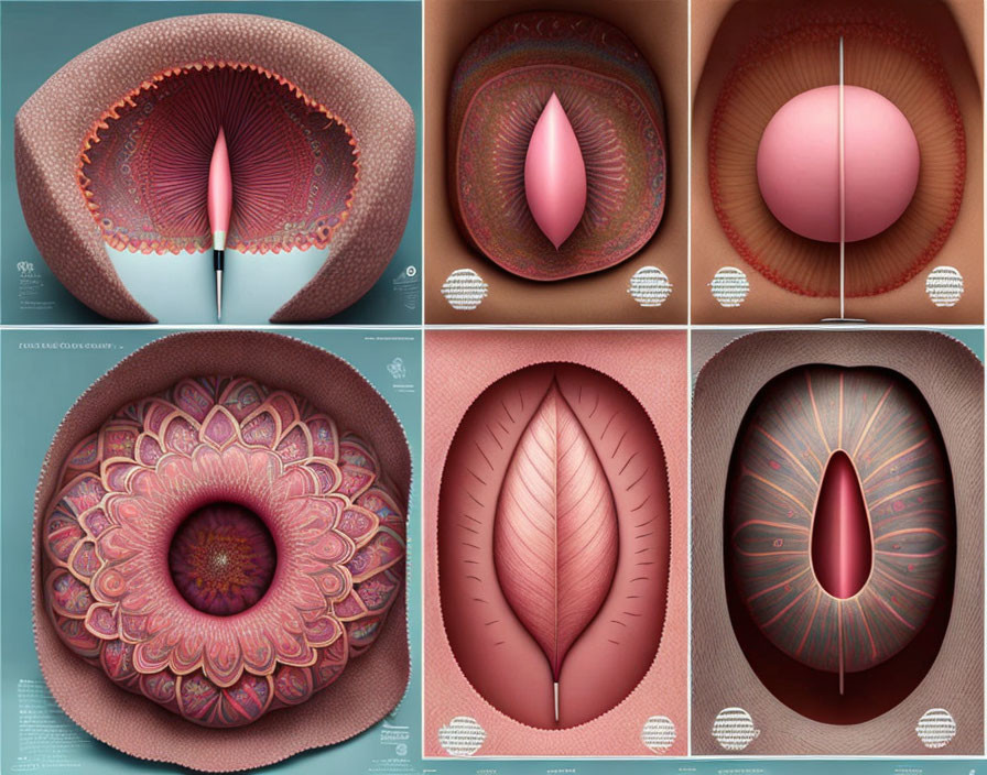 Anatomical illustrations of human iris and pupil variations