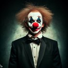 Colorful Clown with Intricate Face Paint and Decorative Suit