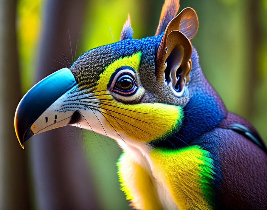 Colorful Toucan with Large Beak in Vibrant Feathers