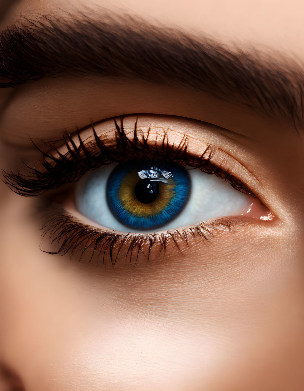 Detailed Close-Up of Vibrant Blue Human Eye