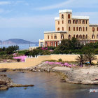 Animated Mediterranean Coastline with Sandy Fortress & Arched Bridge