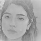 Detailed pencil sketch of young girl with long hair and contemplative expression