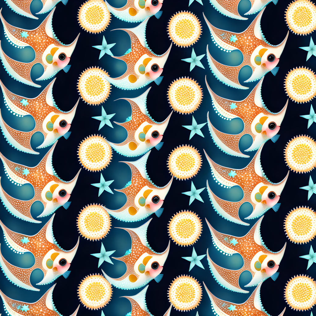 star fishes repeating pattern