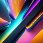 Vibrant flowing ribbons in abstract digital art