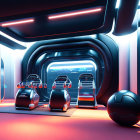 Modern Gym with Neon Lighting and Futuristic Equipment