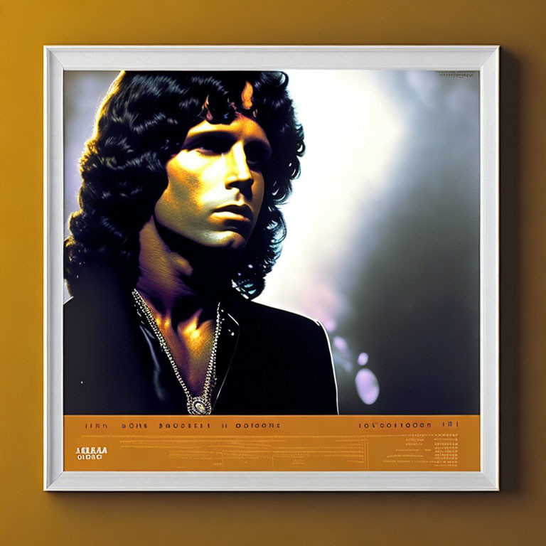 Portrait of a Man with Curly Dark Hair and Intense Gaze