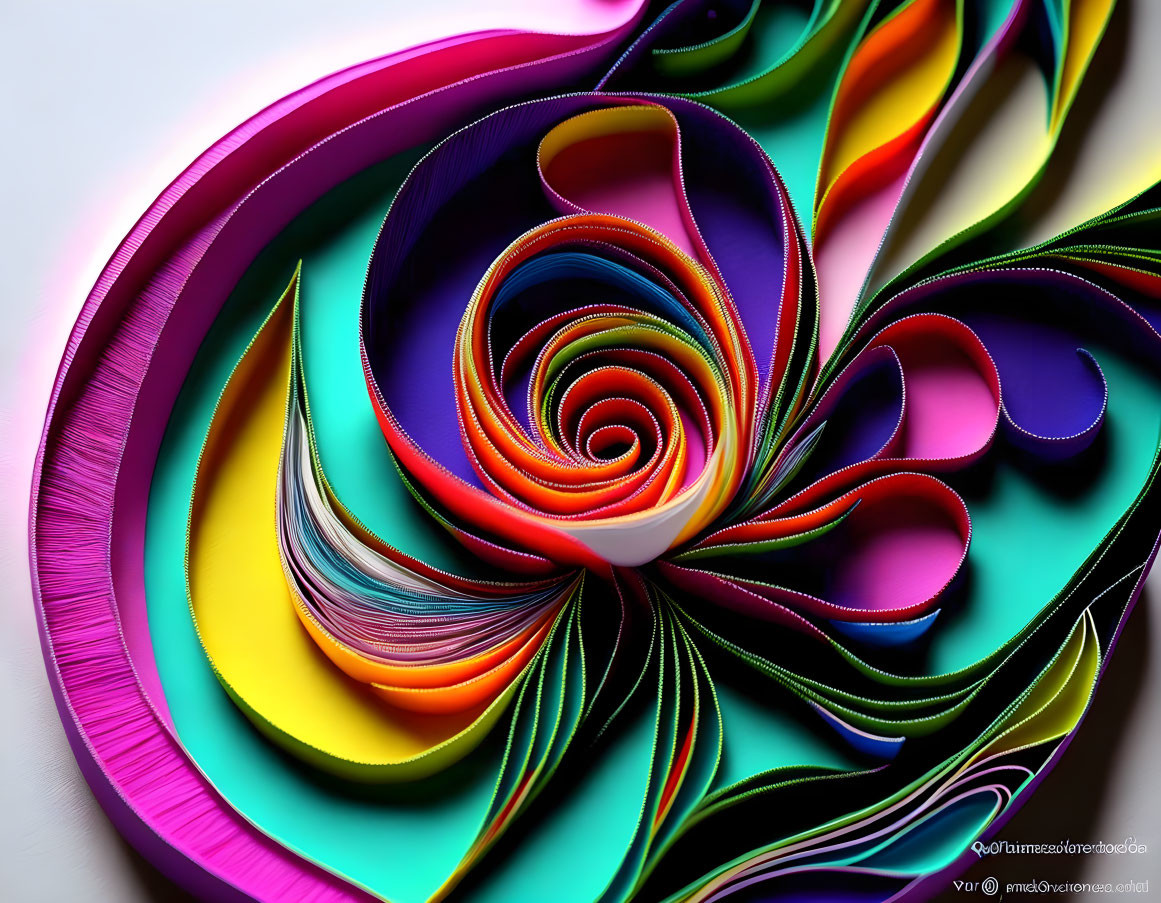 Colorful Spiral Pattern Quilling Art Display