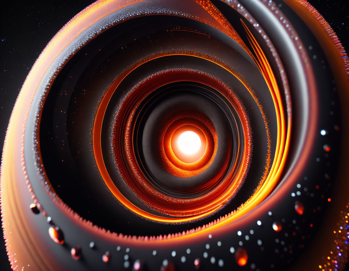 Concentric Glowing Circles Tunnel in Cosmic Digital Art