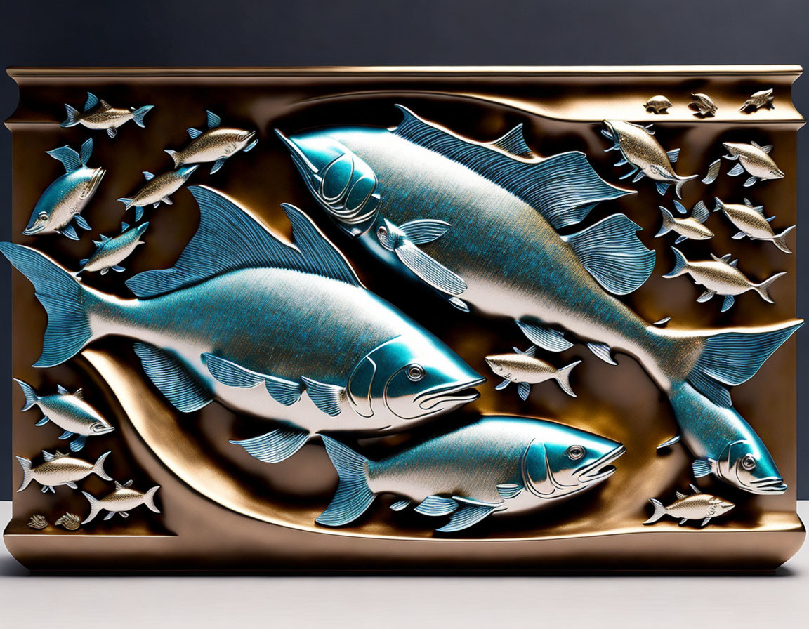 Dynamic School of Fish Metal Wall Art with Detailed 3D Design