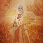 Sunlit Golden Wheat Field with Soft-focus Background