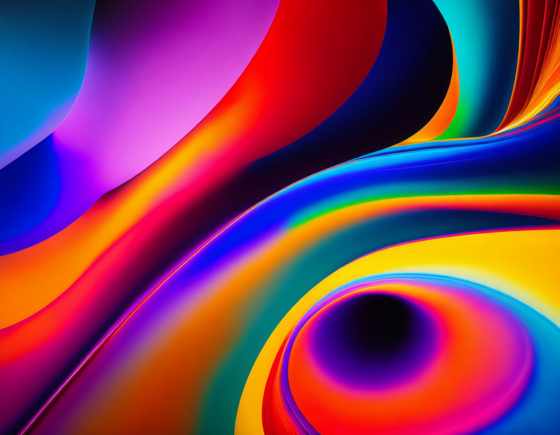 Colorful Abstract Art: Fluid Shapes & Swirling Vortex Pattern