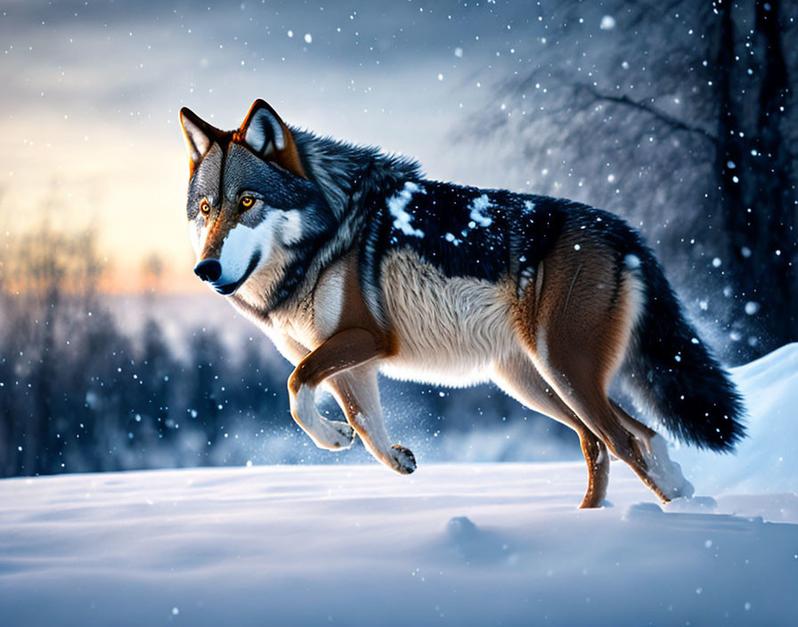 wolf in the snow