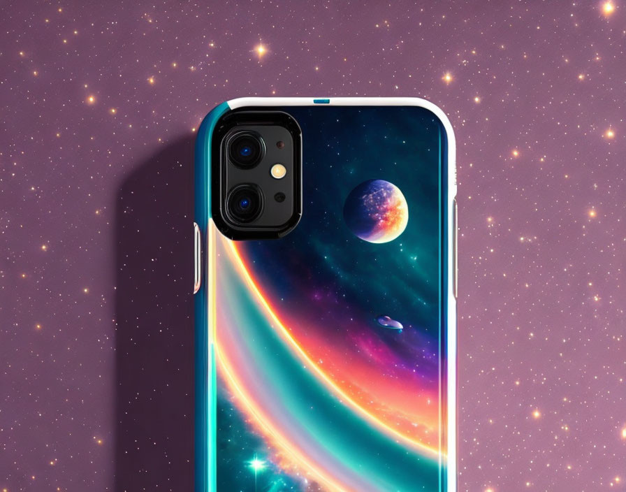 Cosmic Space Wallpaper on Smartphone Display