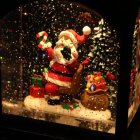 Santa Claus Snow Globe with Gifts and Christmas Trees