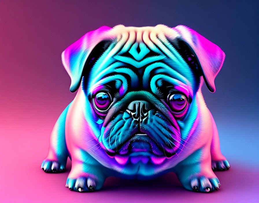 Vaporwave Pug 