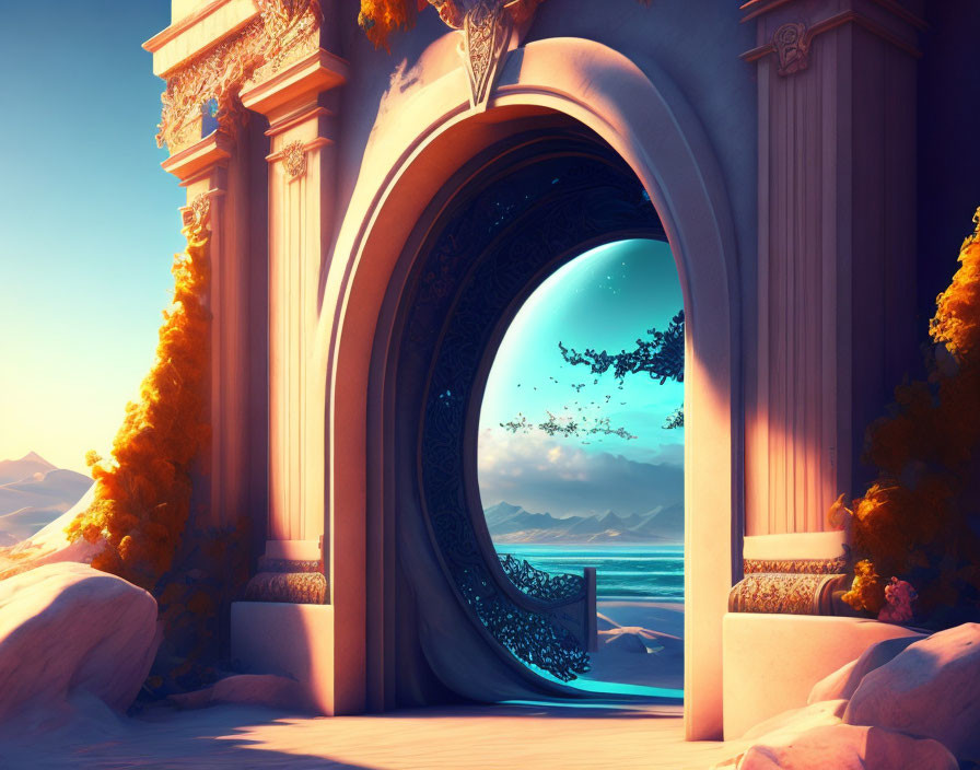 Ornate Archway to Fantastical Floating Islands