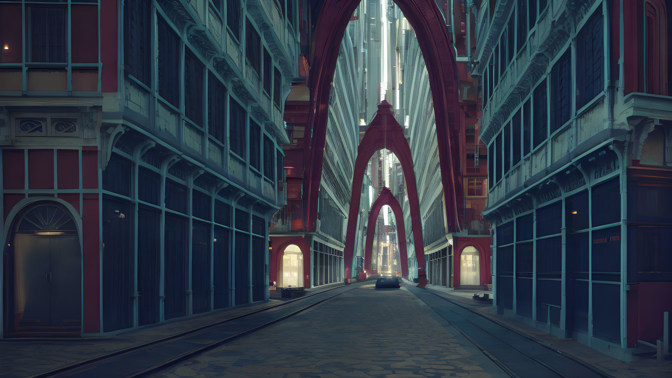 Ornate indoor arcade with vaulted ceiling and arched windows