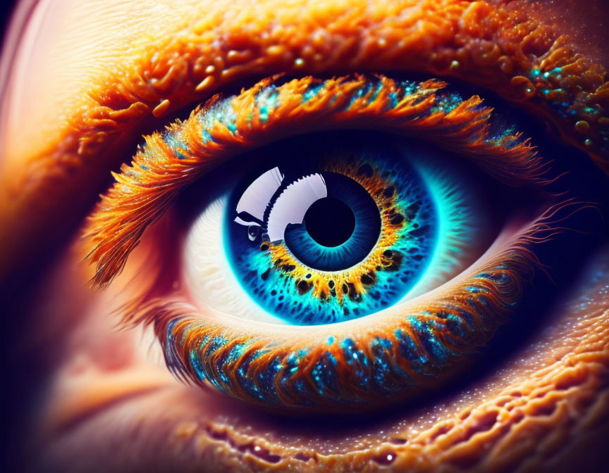 Detailed Close-up of Vivid Blue Human Eye