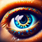 Detailed Close-up of Vivid Blue Human Eye