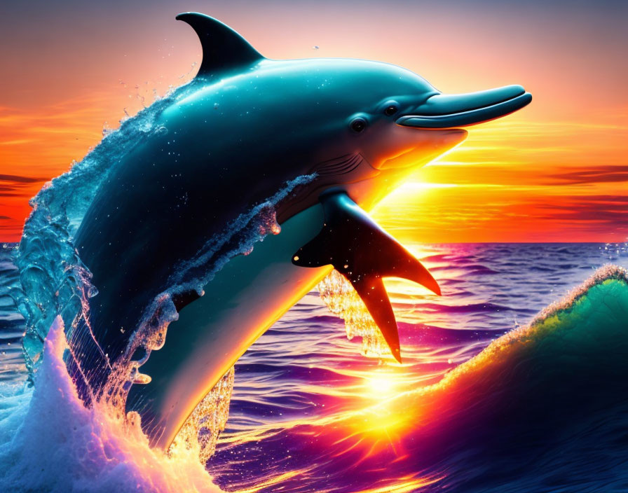 sunset dolphin